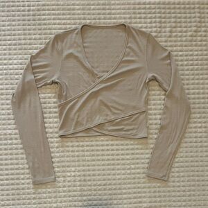 lululemon Wrap Front Ribbed Long Sleeve Top